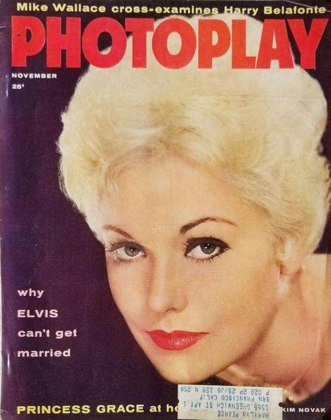 PHOTOPLAY magazine side cover Issue 558 November 1957
