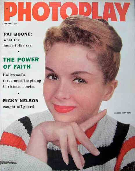 PHOTOPLAY magazine side cover Issue 560 January 1958