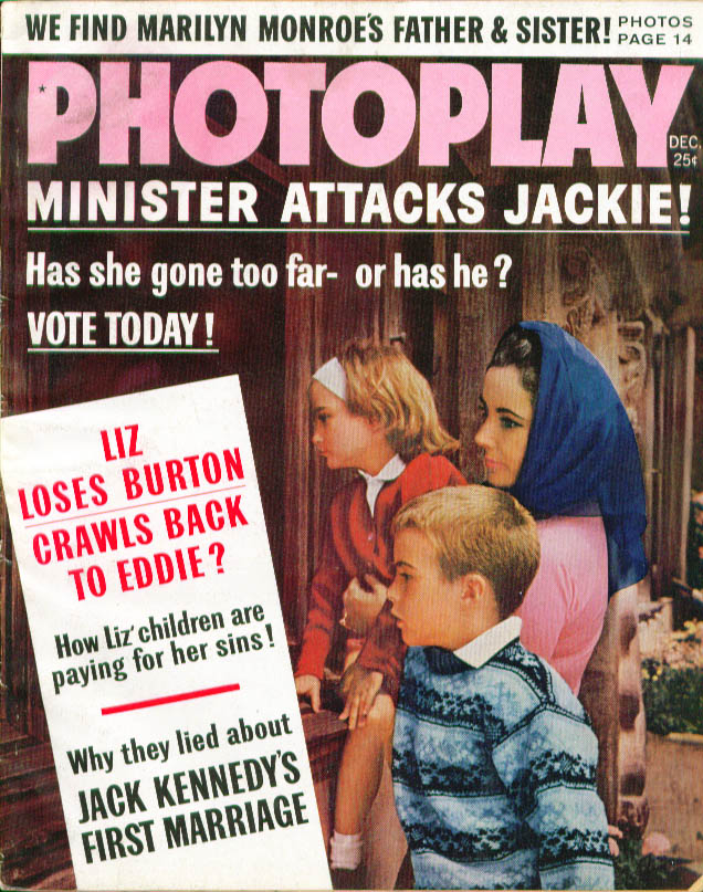 PHOTOPLAY magazine side cover Issue 619 December 1962