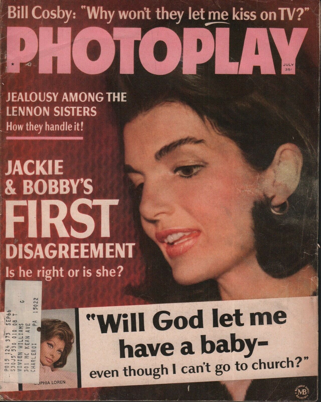 PHOTOPLAY magazine side cover Issue 662 July 1966