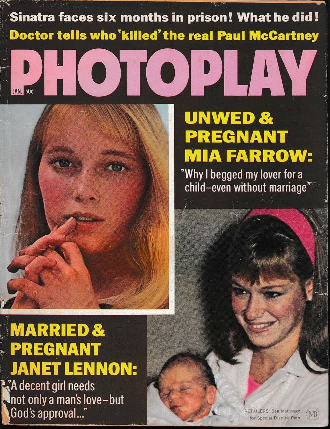 PHOTOPLAY magazine side cover Issue 704 January 1970