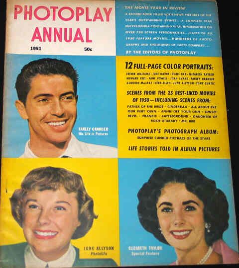 PHOTOPLAY magazine side cover Annual 1951