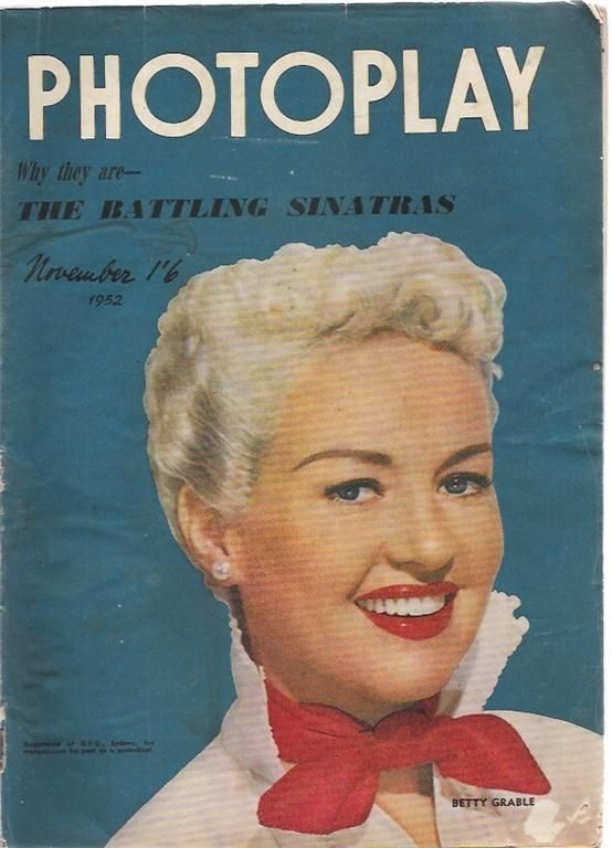 PHOTOPLAY (Au) magazine side cover November 1952
