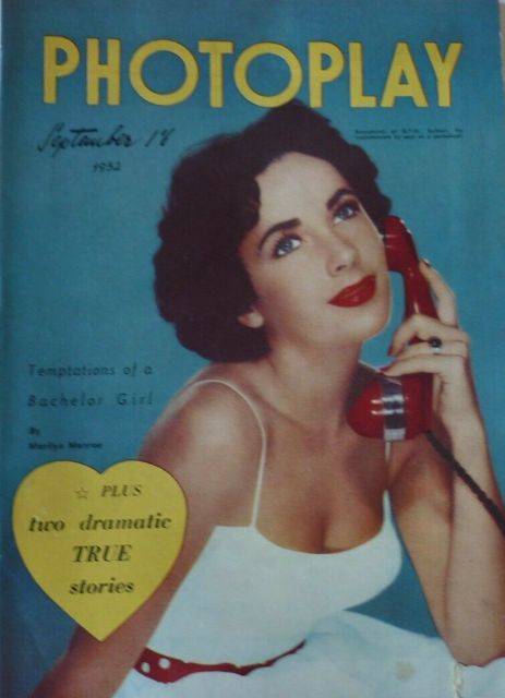 PHOTOPLAY (Au) magazine side cover  September 1952