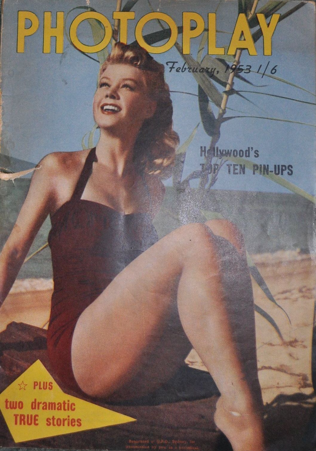 PHOTOPLAY (Au) magazine side cover February 1953