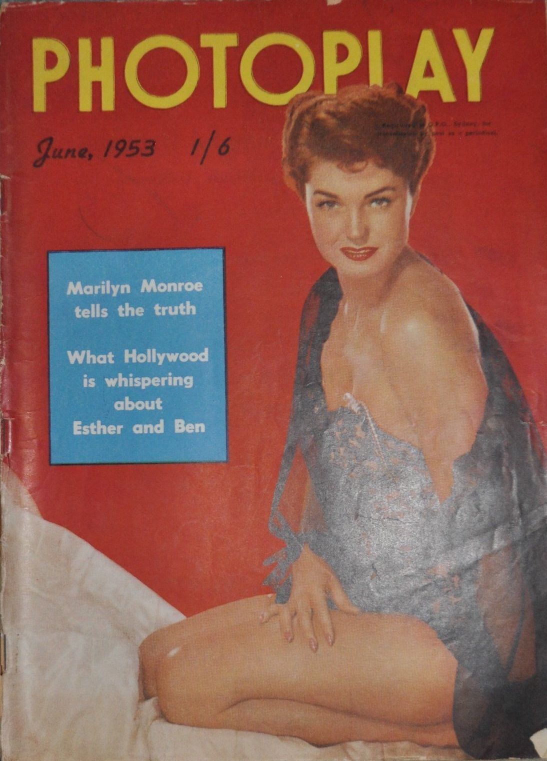 PHOTOPLAY (Au) magazine side cover June 1953
