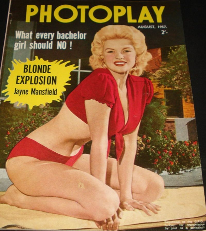 PHOTOPLAY (Au) magazine side cover  Vol 23 No  4  August 1957