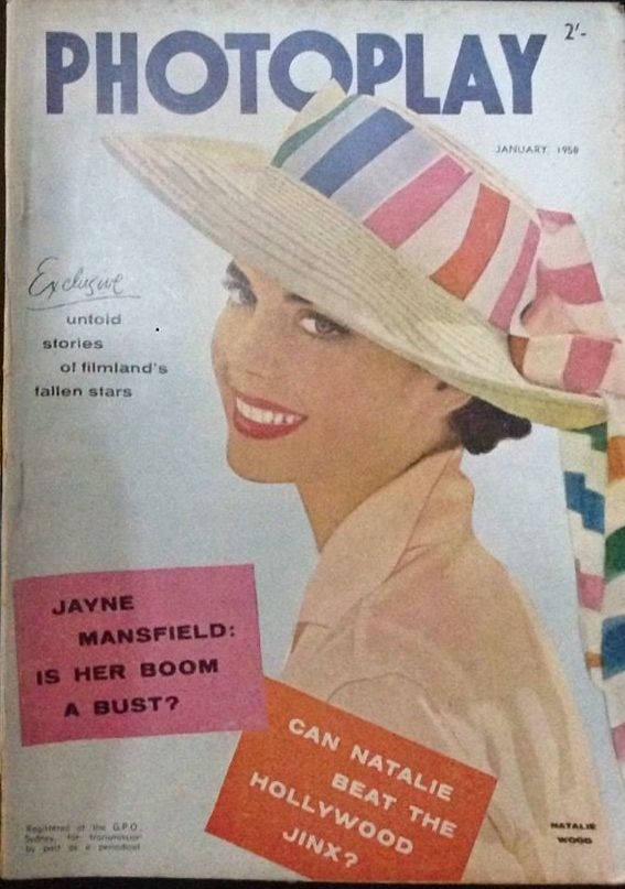 PHOTOPLAY (Au) magazine side cover January 1958