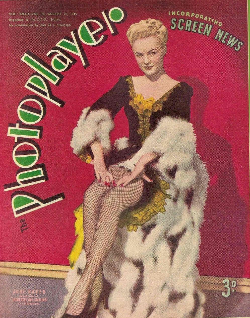 PHOTOPLAYER | THE magazine side cover  Vol 23 # 16 25 August 1945