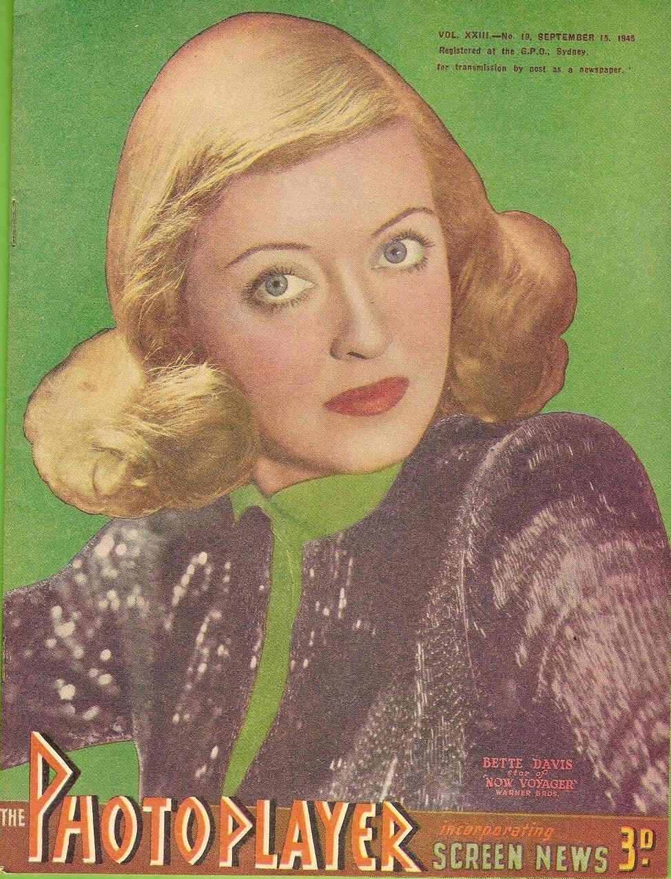 PHOTOPLAYER | THE magazine side cover  Vol 23 # 19 15 September 1945