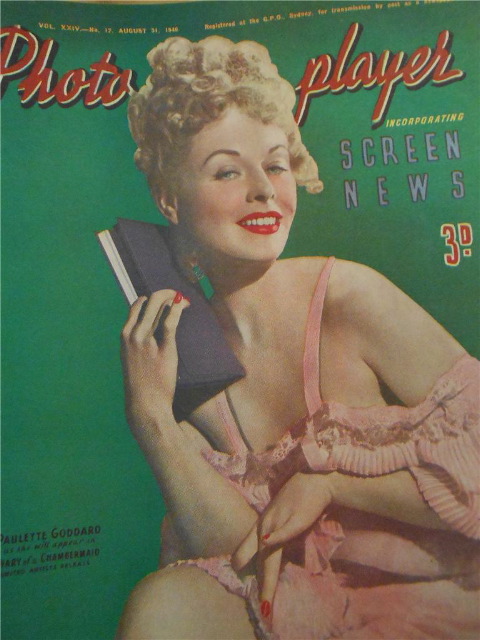 PHOTOPLAYER | THE magazine side cover  Vol 24 # 17 31 August 1946