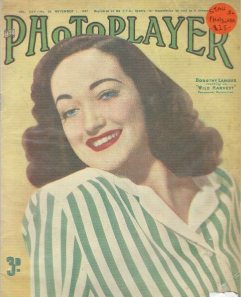 PHOTOPLAYER | THE magazine side cover  Vol 25 No 26 1 November 1947
