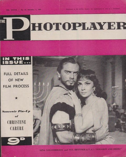 PHOTOPLAYER | THE magazine side cover  Vol 37 No  33 5 December 1959