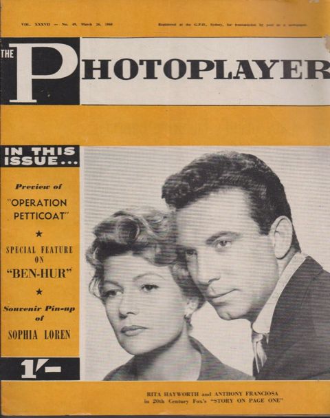 PHOTOPLAYER | THE magazine side cover  Vol 37 No  49 26 March 1960