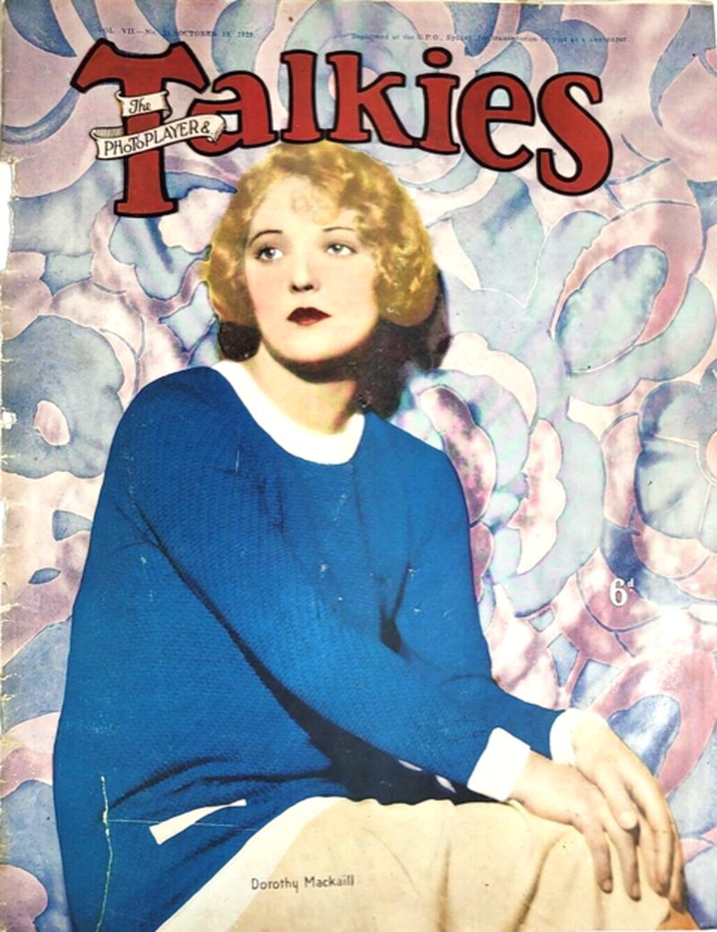 PHOTOPLAYER | THE magazine side cover  Vol 7 No  21 19 October 1929