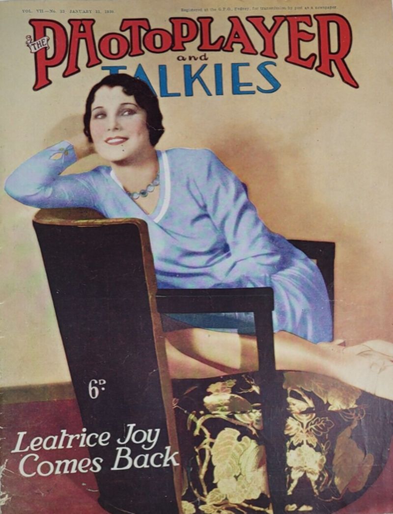 PHOTOPLAYER | THE magazine side cover  Vol 7 No  33 11 January 1930