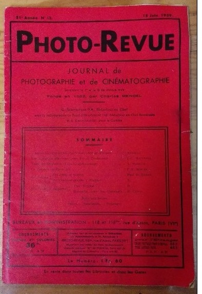 PHOTO-REVUE magazine side cover Issue 12 15 June 1939
