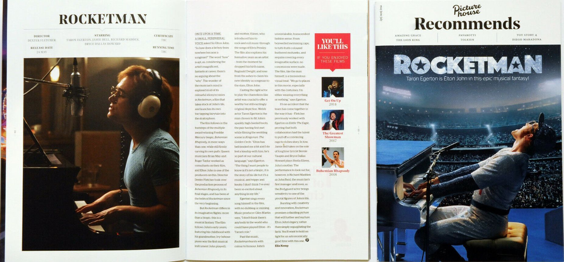 PICTURE HOUSE RECOMMENDS magazine side cover  May/July 2019