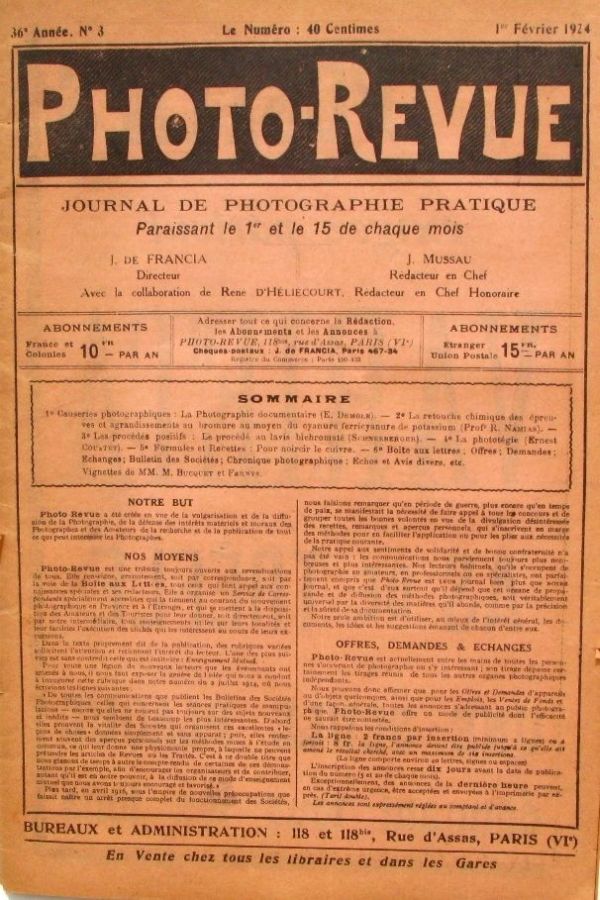 PHOTO-REVUE magazine side cover Issue 3 1 February 1924