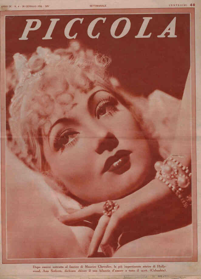 PICCOLA magazine side cover Issue 4 28 January 1936