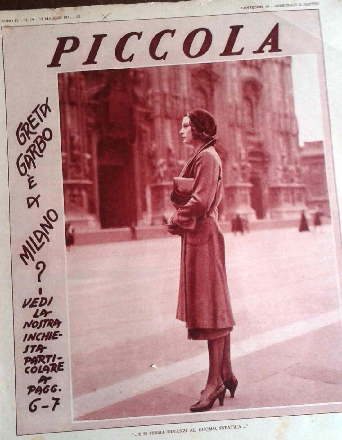 PICCOLA magazine side cover Issue 19 12 May 1931