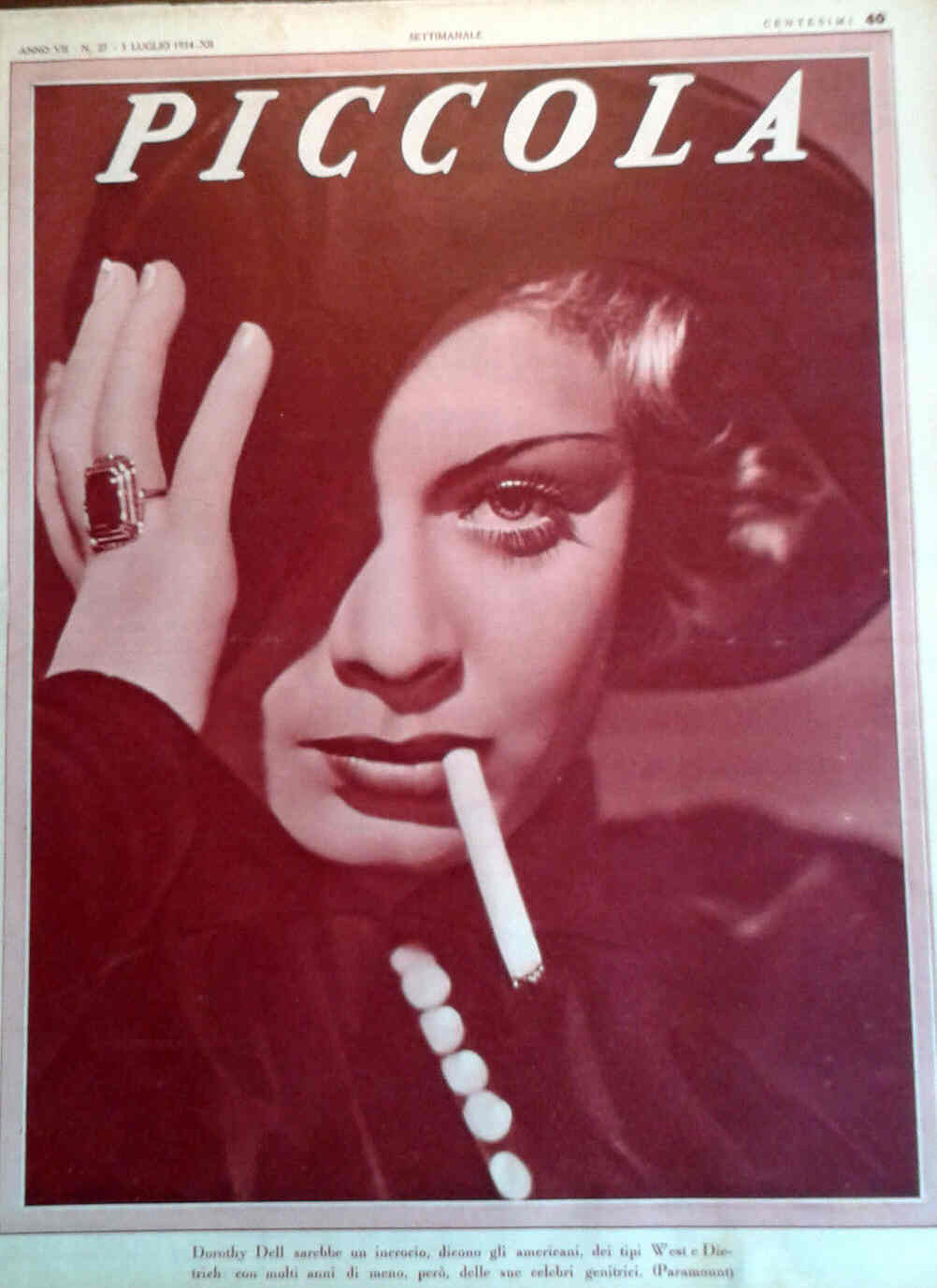 PICCOLA magazine side cover Issue 27 3 July 1934