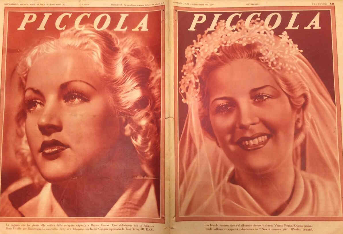 PICCOLA magazine side cover Issue 52 24 December 1935