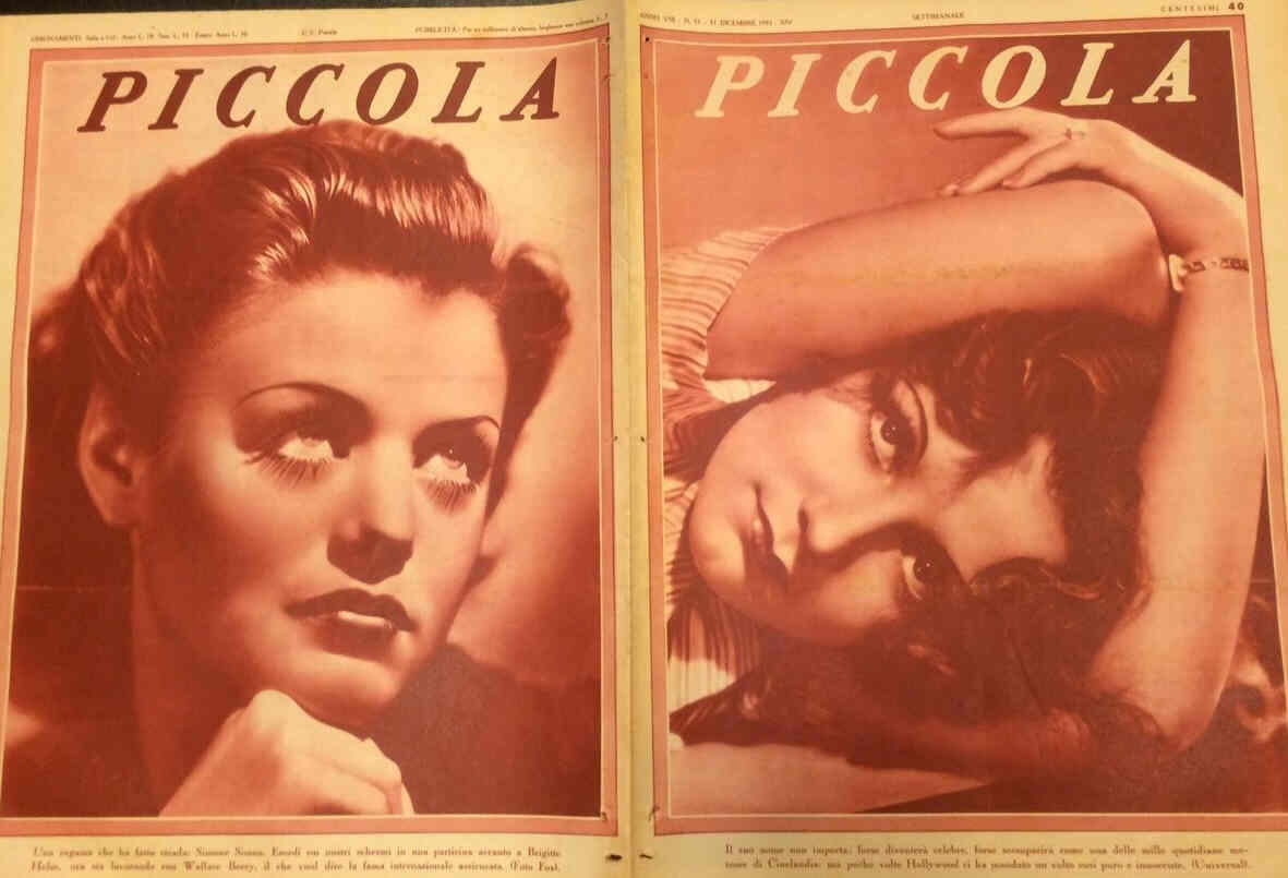 PICCOLA magazine side cover Issue 53 31 December 1935