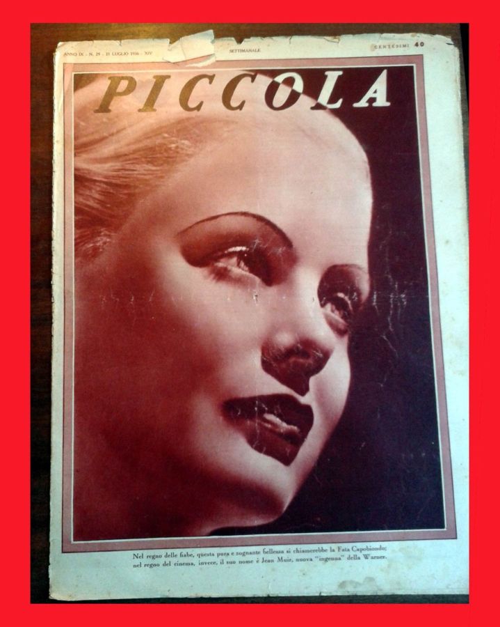 PICCOLA magazine side cover Issue 29 21 July 1936