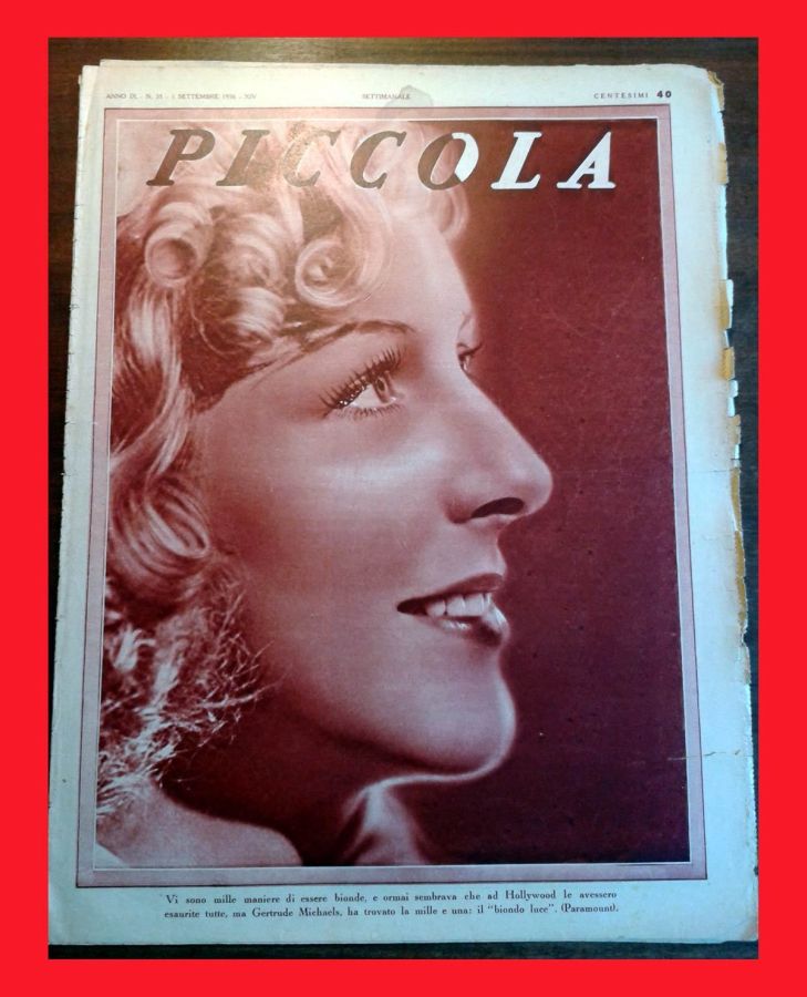 PICCOLA magazine side cover Issue 35 1 September 1936