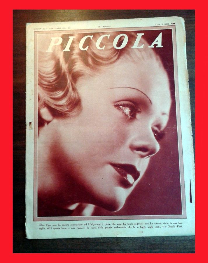 PICCOLA magazine side cover Issue 37 15 September 1936