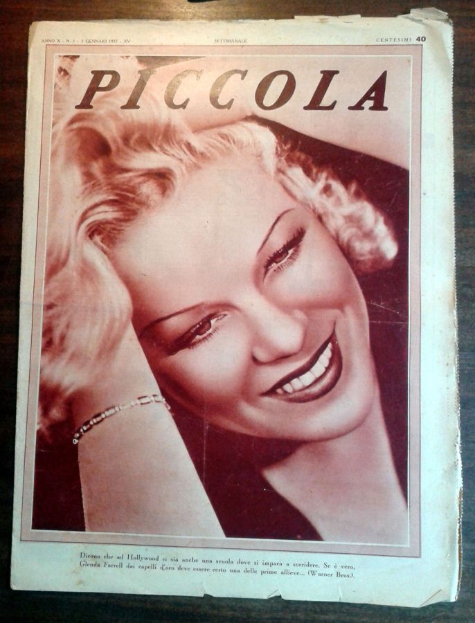 PICCOLA magazine side cover Issue 1 5 January 1937