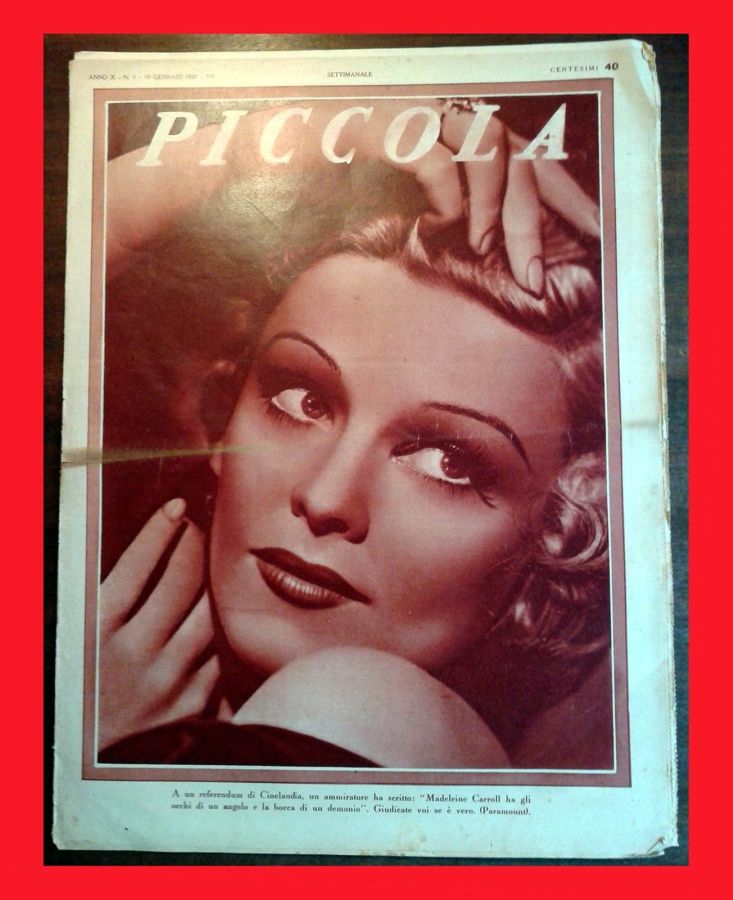PICCOLA magazine side cover Issue 3 19 January 1937