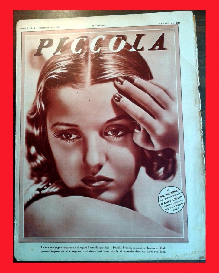 PICCOLA magazine side cover Issue 41 12 October 1937
