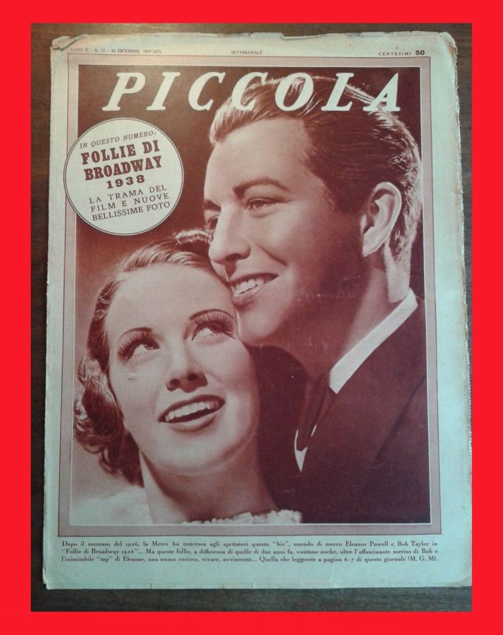 PICCOLA magazine side cover Issue 51 21 December 1937