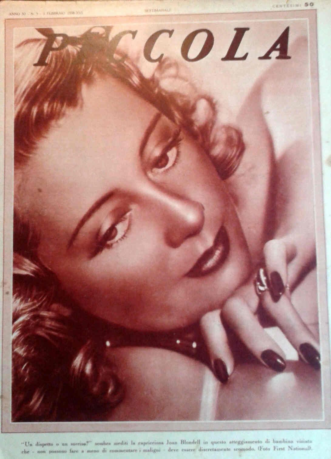 PICCOLA magazine side cover Issue 5 1 February 1938