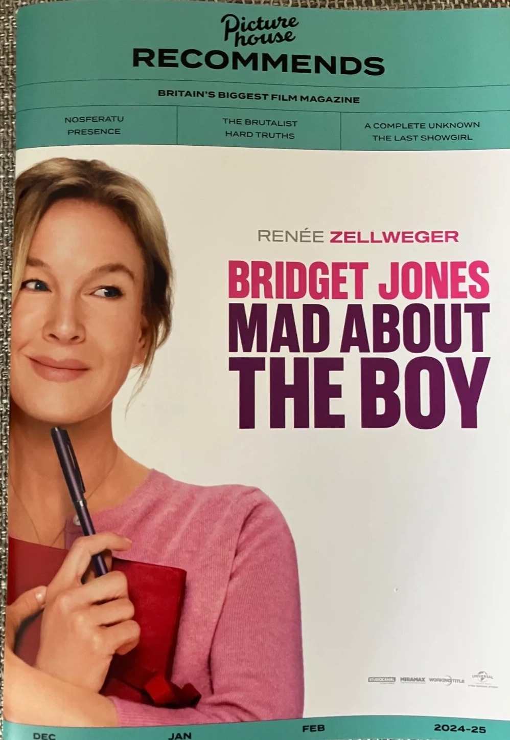 PICTURE HOUSE RECOMMENDS magazine side cover  December 2024/ February 2025 