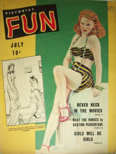 PICTORIAL MOVIE FUN magazine side cover  Vol 2 # 5 July 1942