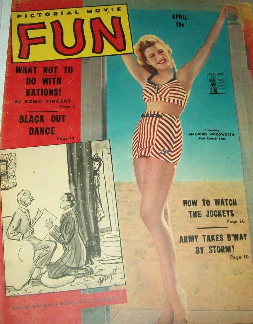 PICTORIAL MOVIE FUN magazine side cover April 1943