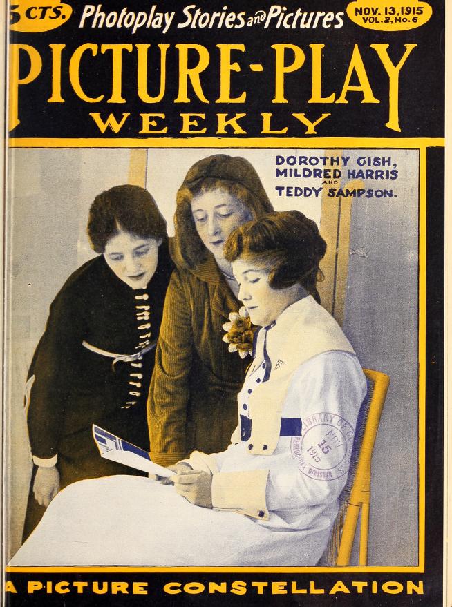 PICTURE-PLAY WEEKLY magazine side cover Issue 32 13 November 1915
