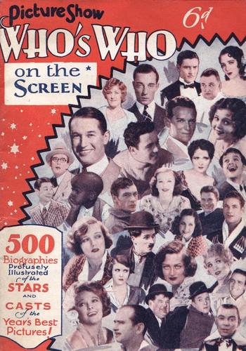 PICTURE SHOW WHOS WHO ON THE SCREEN magazine side cover  1931