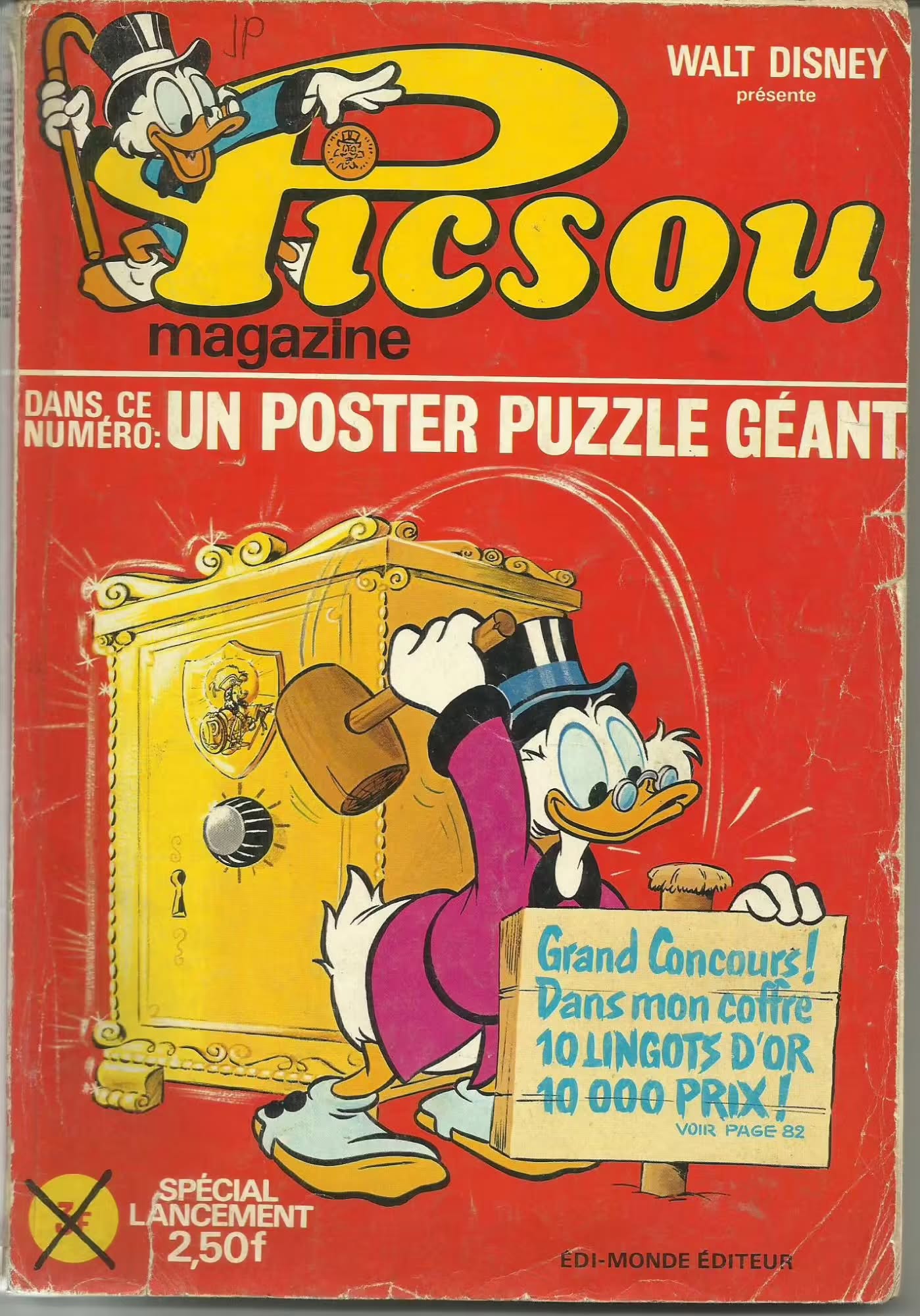 PICSOU MAGAZINE magazine side cover Issue 1  March 1972