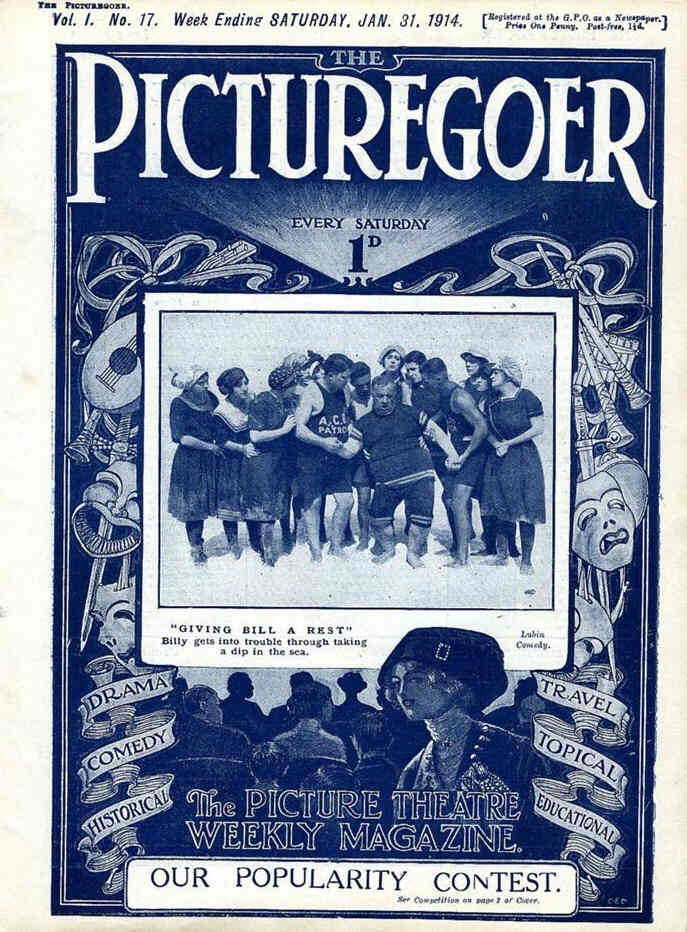 PICTUREGOER magazine side cover Issue 17 31 January 1914