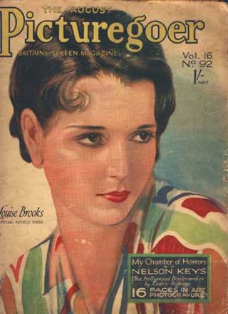 PICTUREGOER magazine side cover Issue 92  Monthly August 1928
