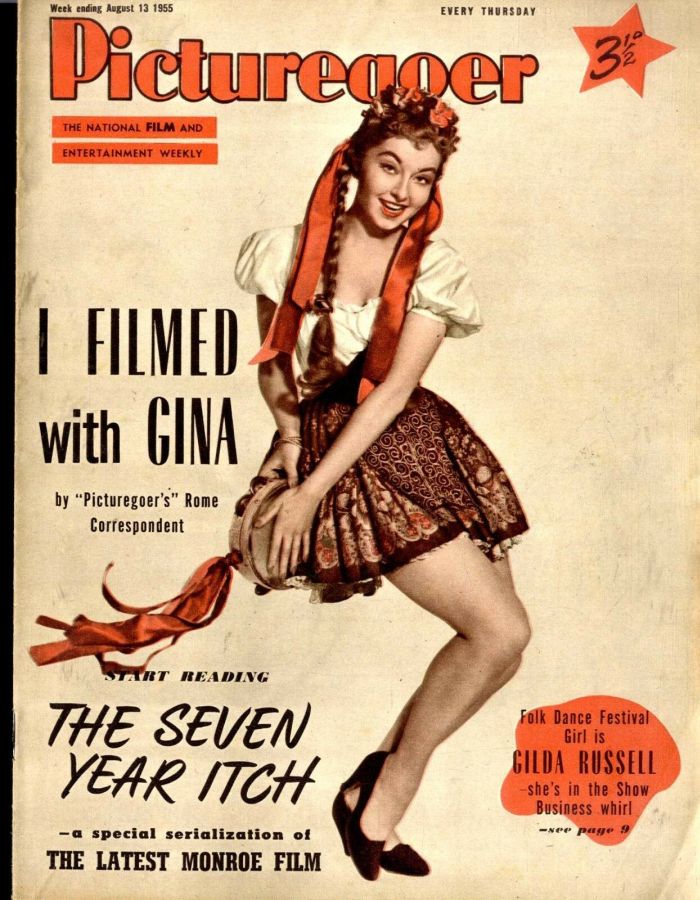 PICTUREGOER magazine side cover Issue 1058  Weekly 13 August 1955