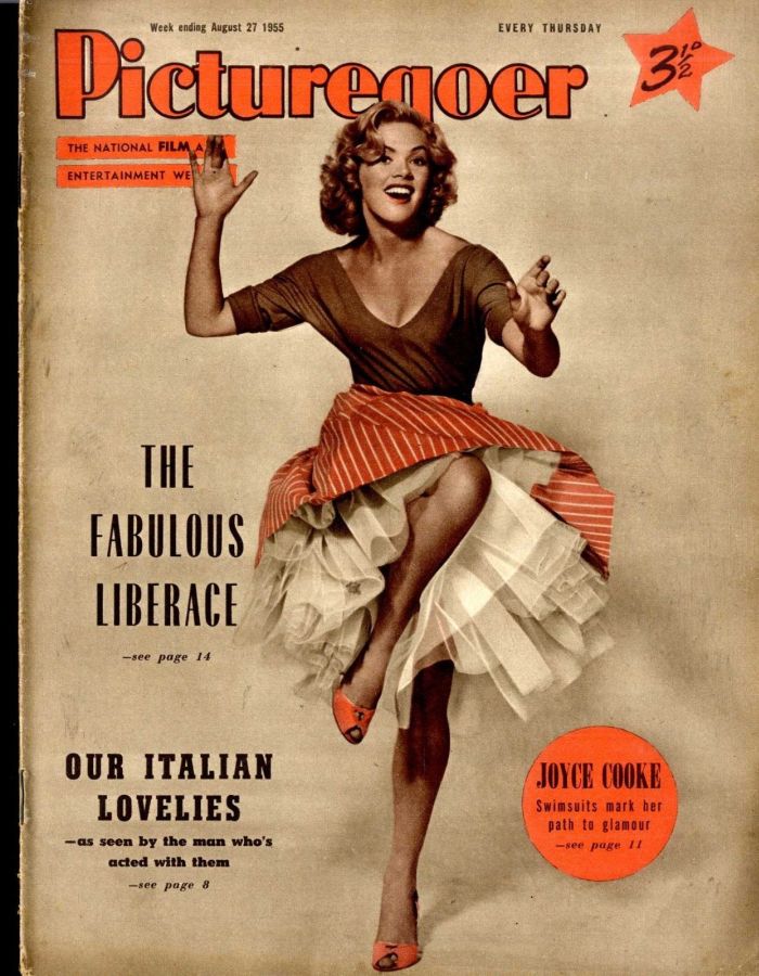 PICTUREGOER magazine side cover Issue 1060  Weekly 27 August 1955