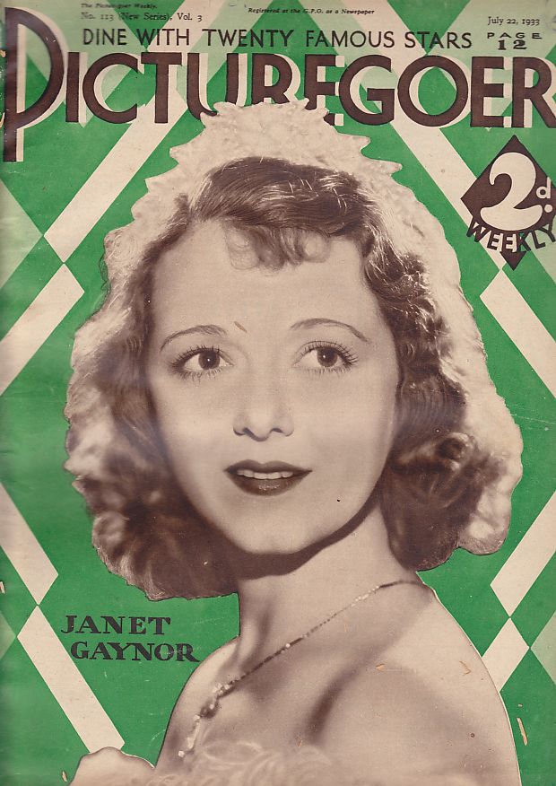 PICTUREGOER magazine side cover Issue 113  Weekly 22 July 1933