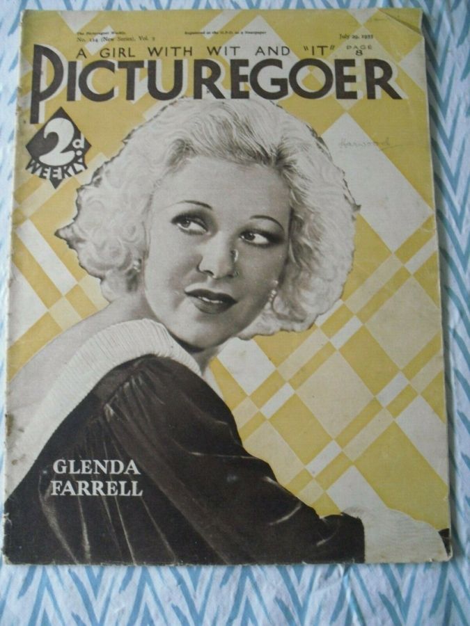 PICTUREGOER magazine side cover Issue 114  Weekly 29 July 1933