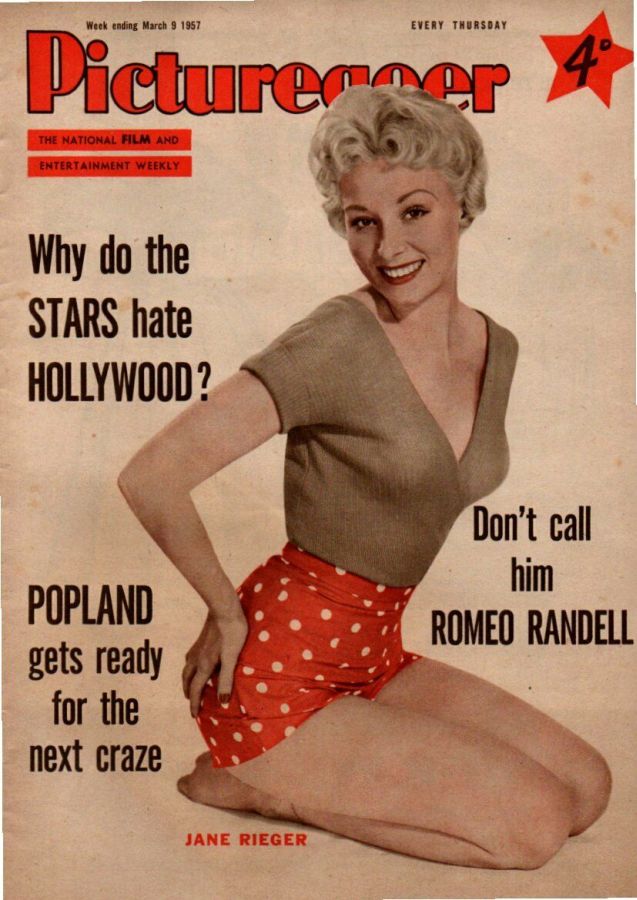 PICTUREGOER magazine side cover Issue 1140  Weekly 9 March 1957