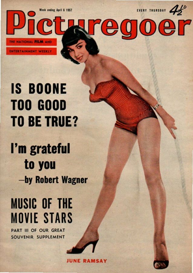 PICTUREGOER magazine side cover Issue 1144  Weekly 6 April 1957